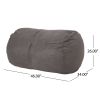 Michael 4 Foot Cylindrical Suede Bean Bag, Charcoal