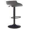 Tarah 2-Pc Adjustable Swivel Seat Stool Set; Black and Slate Gray