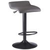 Tarah 2-Pc Adjustable Swivel Seat Stool Set; Black and Slate Gray