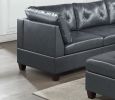 Contemporary Genuine Leather 1pc Corner Wedge Black Color Tufted Seat Living Room Furniture