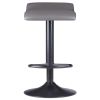 Tarah 2-Pc Adjustable Swivel Seat Stool Set; Black and Slate Gray