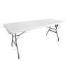 Techni Home 6 FT Granite White Folding Table with Easy-Carry Handle