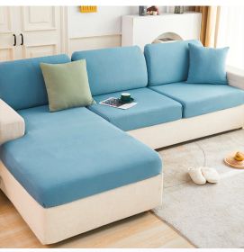 Ice Silk Elastic Sofa Hat Full Package Universal Set New Simple Modern Anti slip Sofa Cover Summer Cover (Color: Peace Blue)