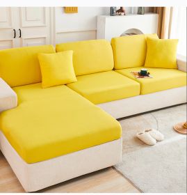 Ice Silk Elastic Sofa Hat Full Package Universal Set New Simple Modern Anti slip Sofa Cover Summer Cover (Color: lemon yellow)