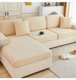 Ice Silk Elastic Sofa Hat Full Package Universal Set New Simple Modern Anti slip Sofa Cover Summer Cover (Color: Beige)