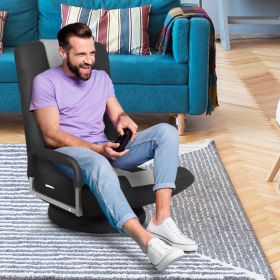 360-Degree Swivel Gaming Floor Chair with Foldable Adjustable Backrest (Color: Gray)