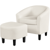 Barrel Accent Chair with Ottoman