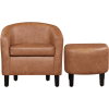 Barrel Accent Chair with Ottoman