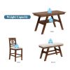 6-Piece Wood Counter Height Dining Table Set with Storage Shelf;  Kitchen Table Set with Bench and 4 Chairs; Rustic Style