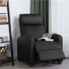 Faux Leather Push Back Theater Recliner Chair with Footrest