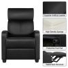 Faux Leather Push Back Theater Recliner Chair with Footrest