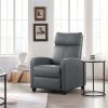 Faux Leather Push Back Theater Recliner Chair with Footrest