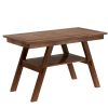 6-Piece Wood Counter Height Dining Table Set with Storage Shelf;  Kitchen Table Set with Bench and 4 Chairs; Rustic Style